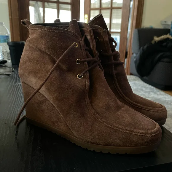 MICHAEL Michael Kors Shoes Mk Brown Suede Wedge Ankle Boots
